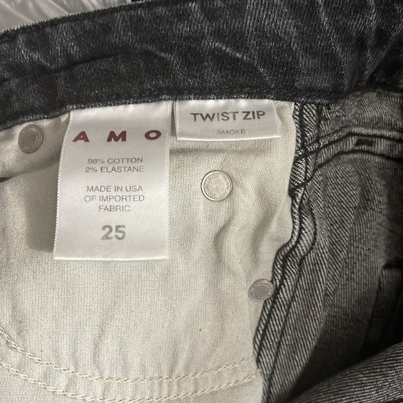 AMO Twist Zip Skinny Jeans In Smoke Wash Skinny - Picture 11 of 12
